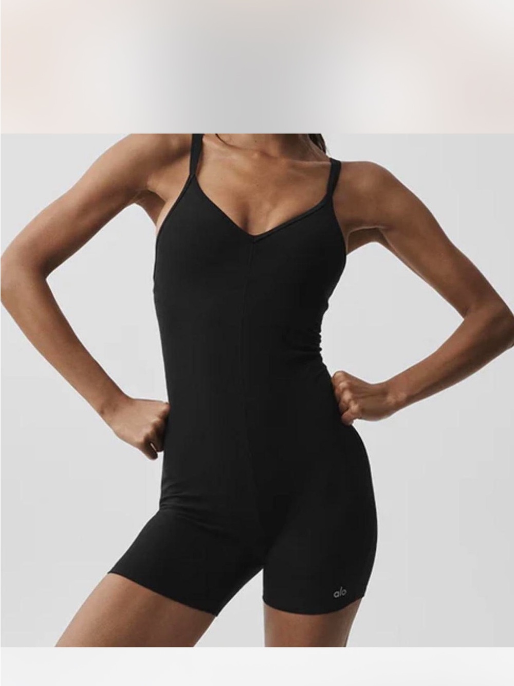 ALO Yoga Black Sculpting Short Unitard
